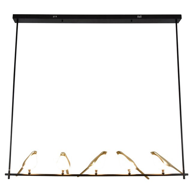 Подвесной светильник Malarro 5, черный/золотой цвет, H113x121cm, LED 40W, 3000K