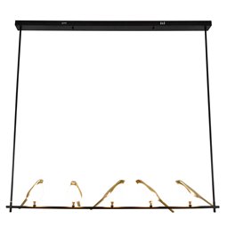Подвесной светильник Malarro 5, черный/золотой цвет, H113x121cm, LED 40W, 3000K