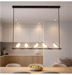 Подвесной светильник Malarro 5, черный/золотой цвет, H113x121cm, LED 40W, 3000K