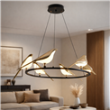 Подвесной светильник Malarro 6, черный/золотой цвет, H150cm, D65cm, LED 48W, 3000K