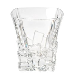 Krištolinė viskio stiklinė Crack, 310ml, H10.2x9.28x9.28cm