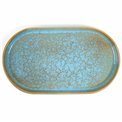 Тарелка Scratch Blue L, овальный, коричневый/синий, фарфор, 31x18cm H3cm
