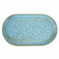 Тарелка Scratch Blue, овальный, коричневый/синий, фарфор, 25x14cm H2cm