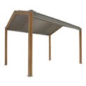 Garden canopy/pergola Laecozia 4x3m, aluminium, wood effect