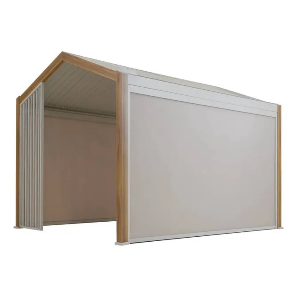Blind for Laecozia pergola 4m, beige linen-tone textilene fabric