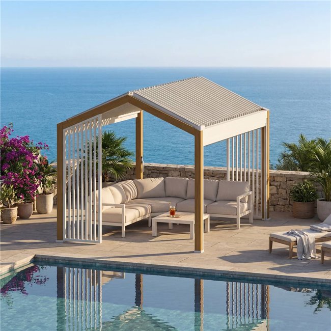 75 cm side wall panel for Laecozia pergola, clay color, aluminium