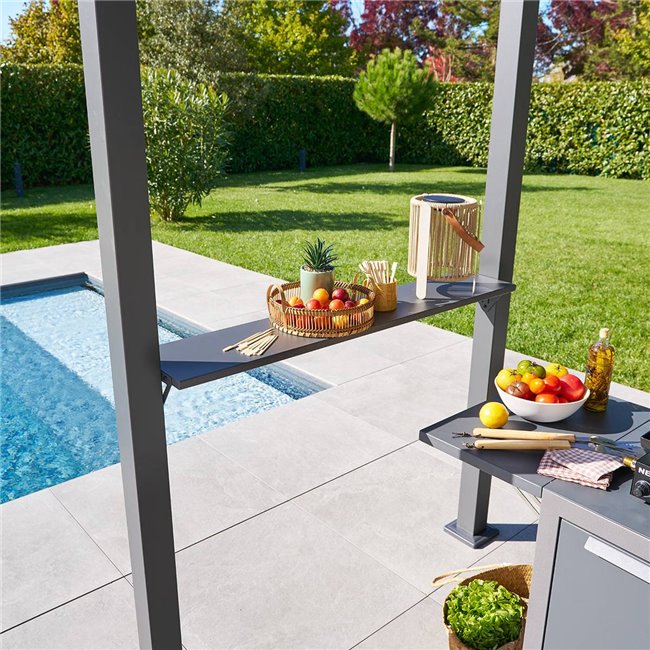 Manually adjustable shelter for grill/barbecue area Lagrili, aluminium/steel