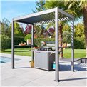 Manually adjustable shelter for grill/barbecue area Lagrili, aluminium/steel