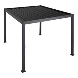 Garden canopy/pergola Laevora 4x3m, with manually adjustable roof slats, aluminium, graphite color