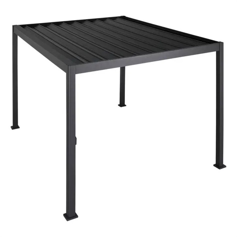 Garden canopy/pergola Laevora 4x3m, with manually adjustable roof slats, aluminium, graphite color