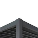 Garden canopy/pergola Laevora 4x3m, with manually adjustable roof slats, aluminium, graphite color