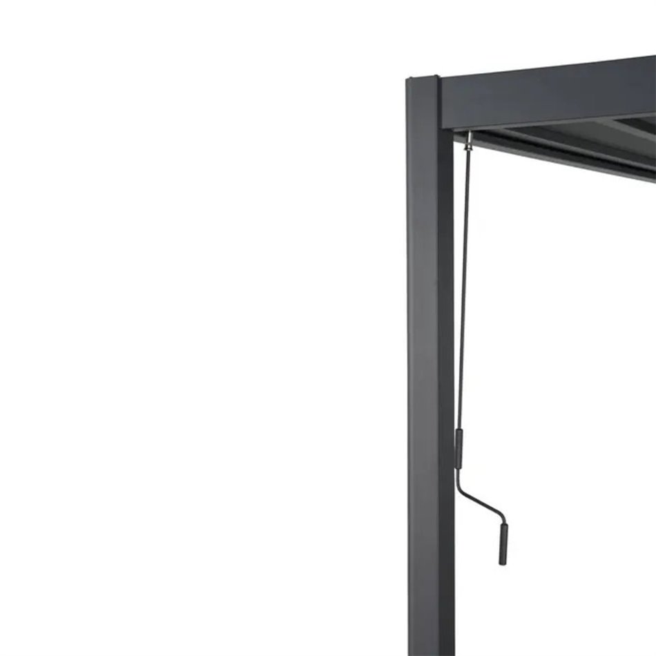 Garden canopy/pergola Laevora 4x3m, with manually adjustable roof slats, aluminium, graphite color