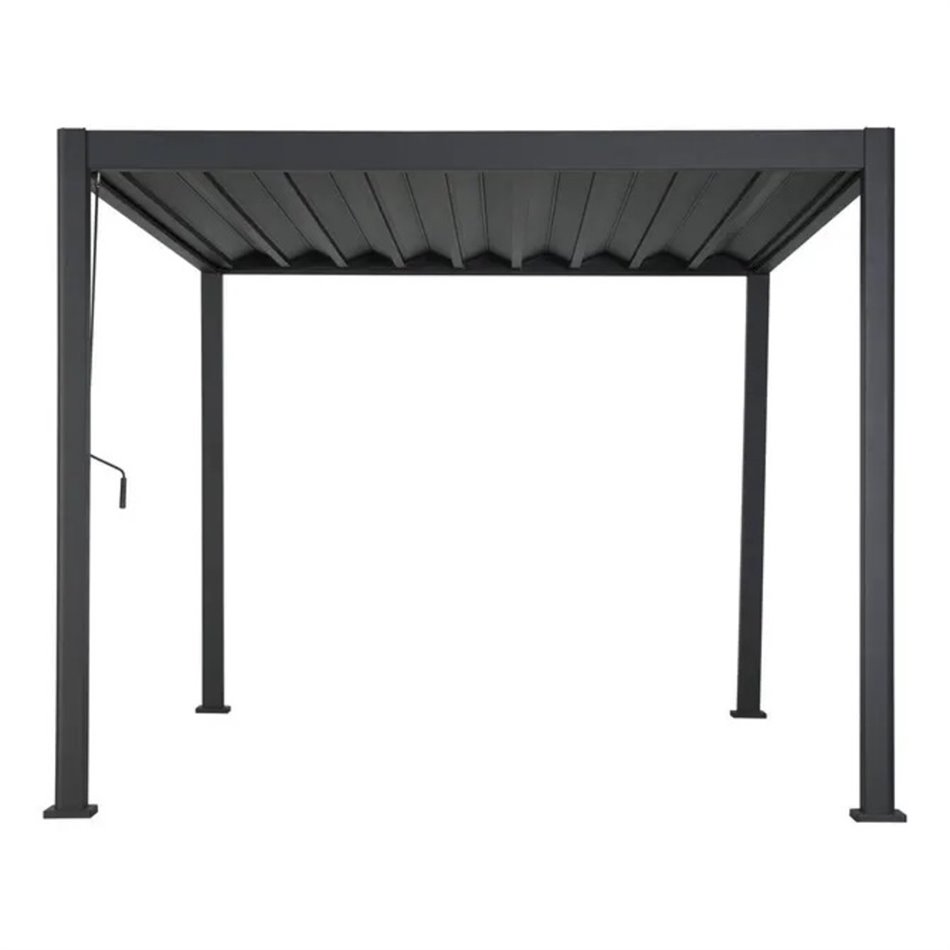 Garden canopy/pergola Laevora 4x3m, with manually adjustable roof slats, aluminium, graphite color