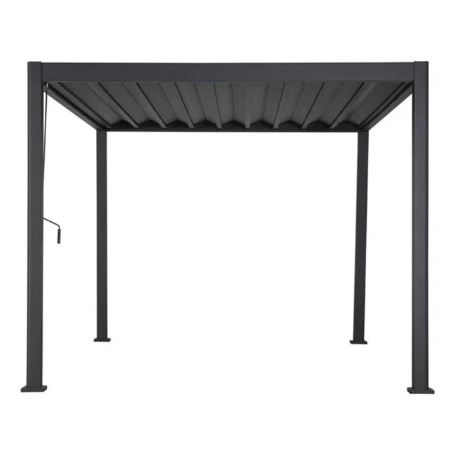 Garden canopy/pergola Laevora 4x3m, with manually adjustable roof slats, aluminium, graphite color