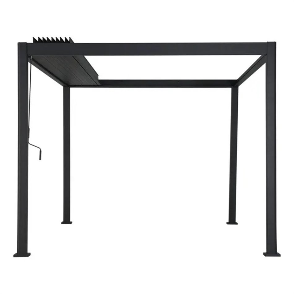 Garden canopy/pergola Laevora 4x3m, with manually adjustable roof slats, aluminium, graphite color