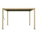 Garden canopy/pergola Laevora 4x3m, aluminium, honey color with wood effect