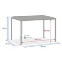 Garden canopy/pergola Laevora 4x3m, aluminium, honey color with wood effect