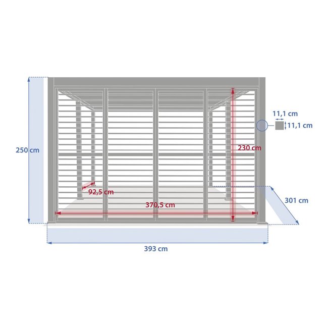 Sliding shutter set Laevora, 4 pcs, for 4 m side, graphite grey
