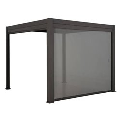 Textilene side blind for Laevora pergola, for 4 m side, graphite grey