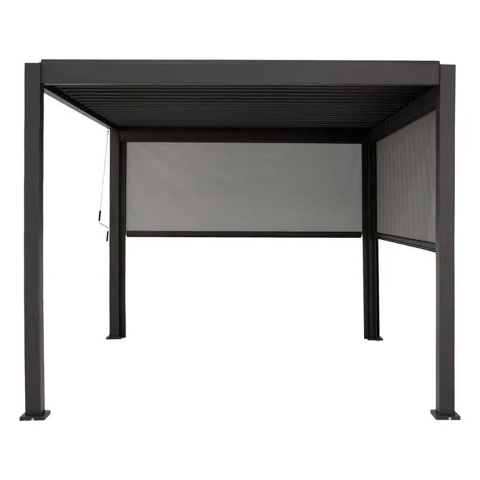 Textilene side blind for Laevora pergola, for 4 m side, graphite grey