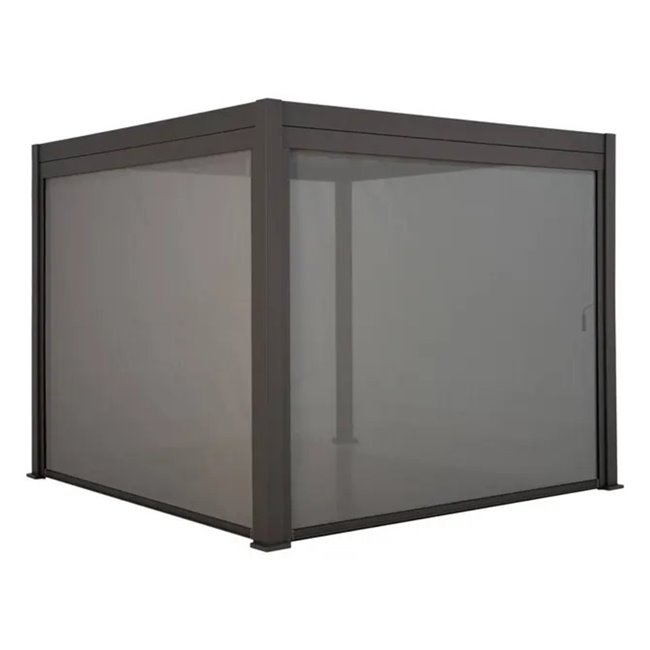 Textilene side blind for Laevora pergola, for 4 m side, graphite grey