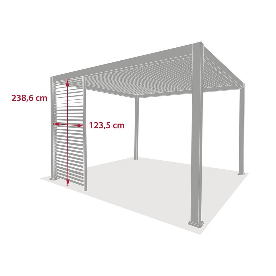 1.3 m side wall panel for Laevora 4x3 m pergola, graphite grey
