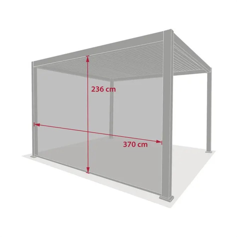 Textilene side blind for Laevora pergola, for 4 m side, clay color