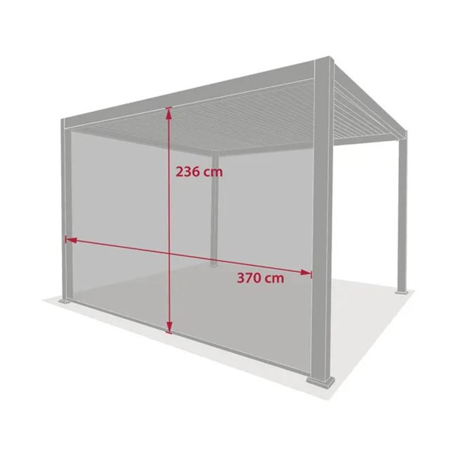 Textilene side blind for Laevora pergola, for 4 m side, clay color