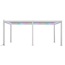 Garden canopy/pergola Laevora 6x3.6m, electrically adjustable roof, white, aluminium