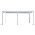 Garden canopy/pergola Laevora 6x3.6m, electrically adjustable roof, white, aluminium