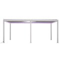 Garden canopy/pergola Laevora 6x3.6m, electrically adjustable roof, white, aluminium