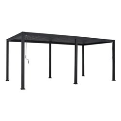Garden canopy/pergola Laevora 6x3m, manually adjustable roof, graphite color, aluminium