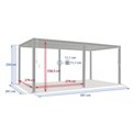 Garden canopy/pergola Laevora 6x3m, manually adjustable roof, graphite color, aluminium