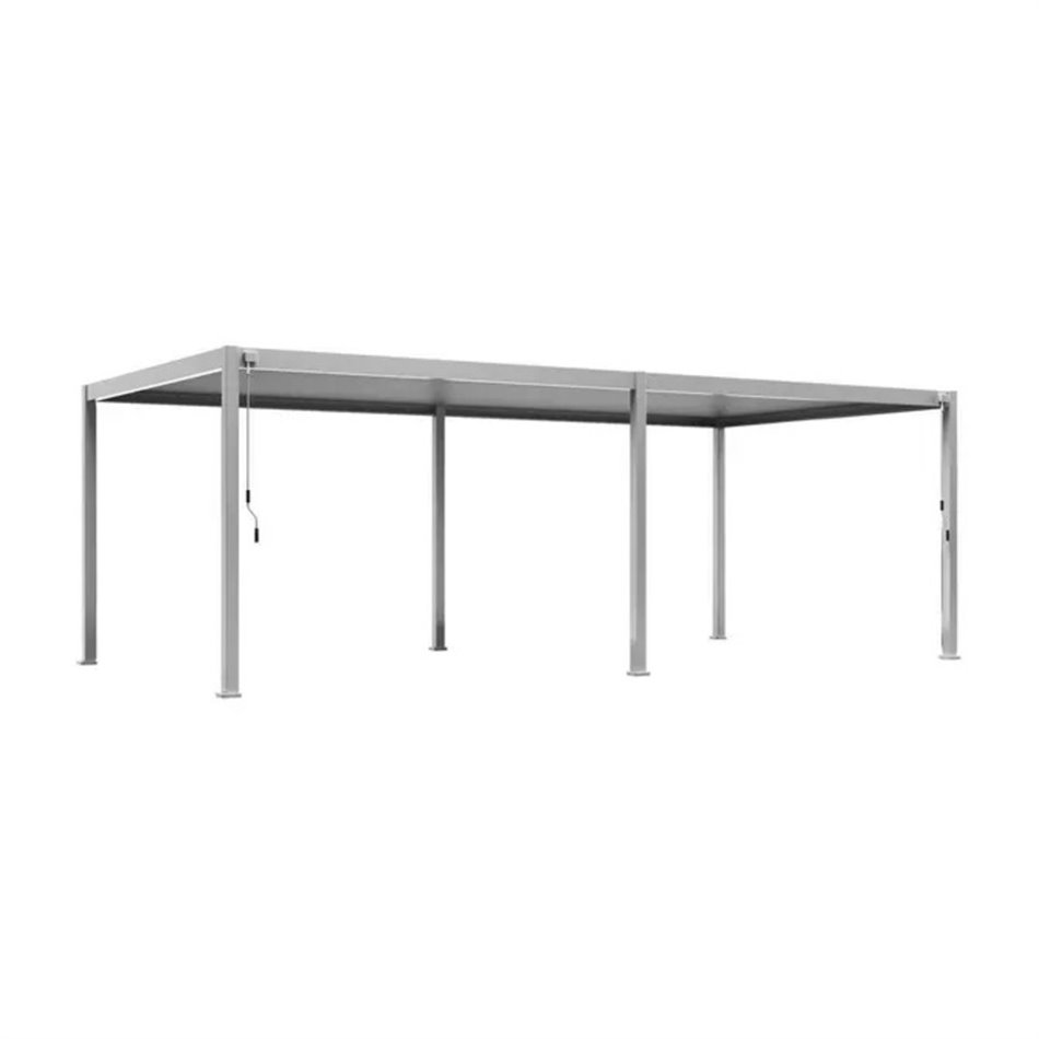 Garden canopy/pergola Laevora 6x3m, manually adjustable roof, clay color, aluminium