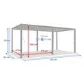 Garden canopy/pergola Laevora 6x3m, manually adjustable roof, honey color with wood effect, aluminium
