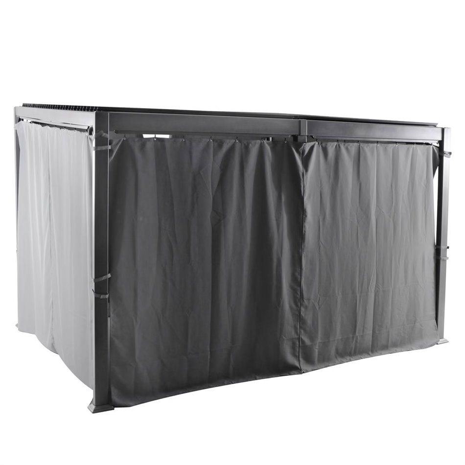 Curtain set for Lavila 4x3 m pergola, graphite color