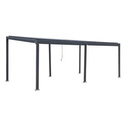 Garden canopy/pergola Lavila 6x3.5m, aluminium/steel, graphite color