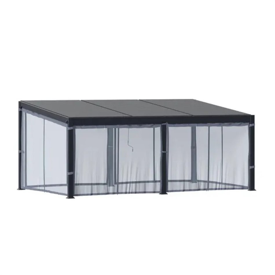 Garden canopy/pergola Lavila 6x3.5m, aluminium/steel, graphite color