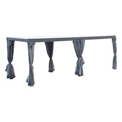 Curtain set for Lavila 6x3.5 m pergola, graphite color