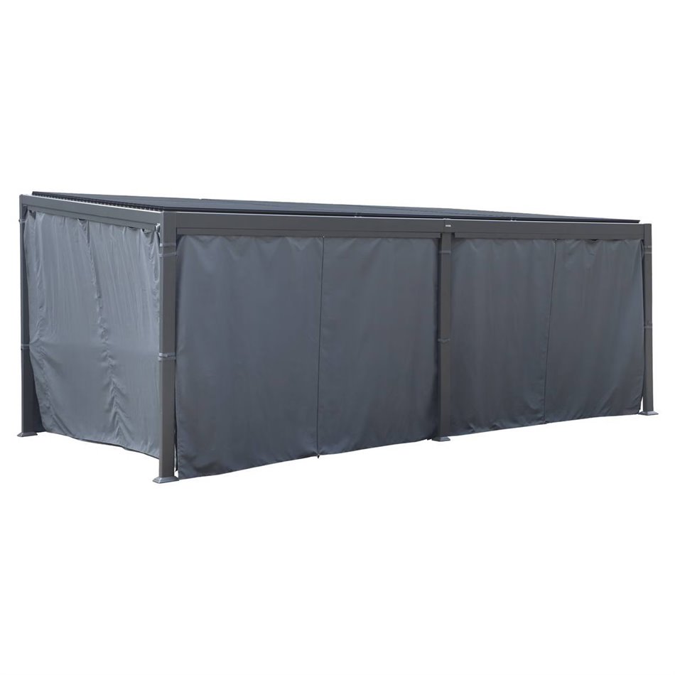 Curtain set for Lavila 6x3.5 m pergola, graphite color