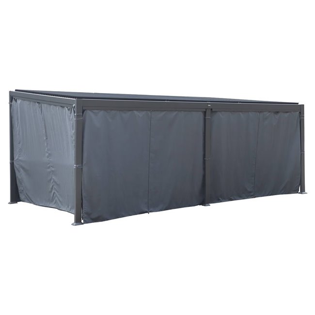 Curtain set for Lavila 6x3.5 m pergola, graphite color