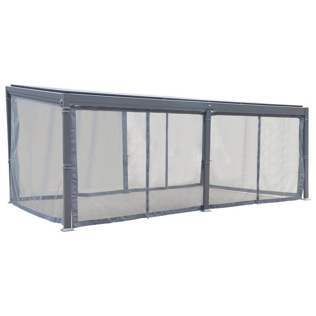 Mosquito net set for Lavila 6x3.5 m pergola, graphite color
