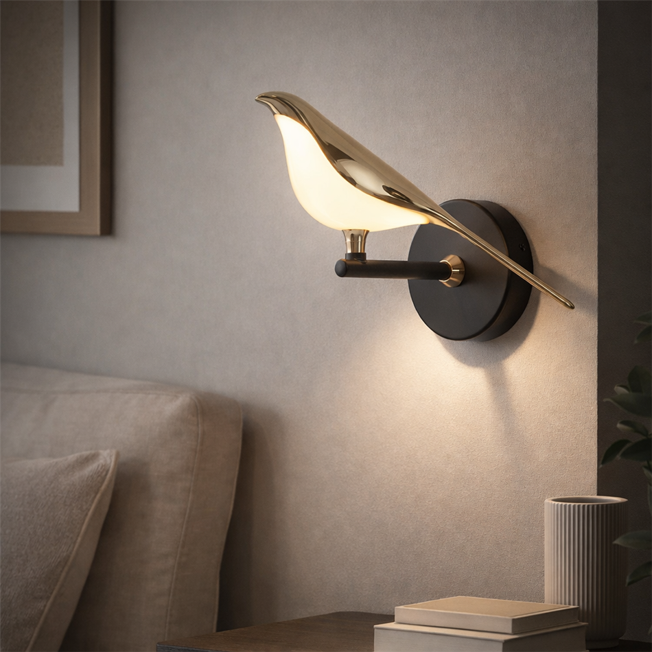 Wall lamp Malarro, black/gold color, H18x21x17.5-32cm, LED 8W, 3000K, 2835lm