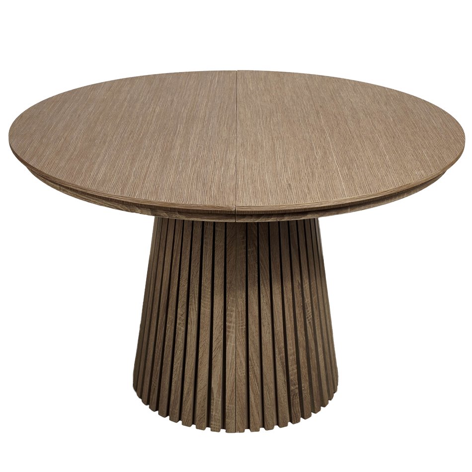 Extendable dining table Bermero, 25mm MDF/oak veneer, 120-200x120m H77cm