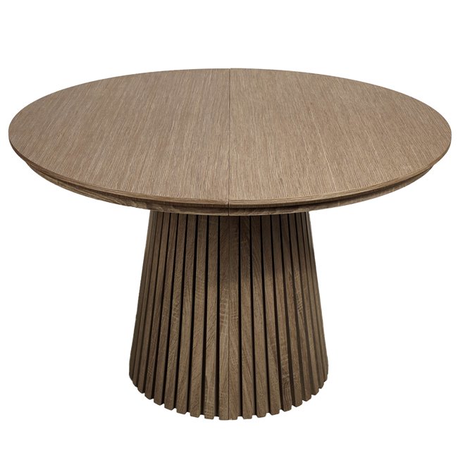Extendable dining table Bermero, 25mm MDF/oak veneer, 120-200x120m H77cm