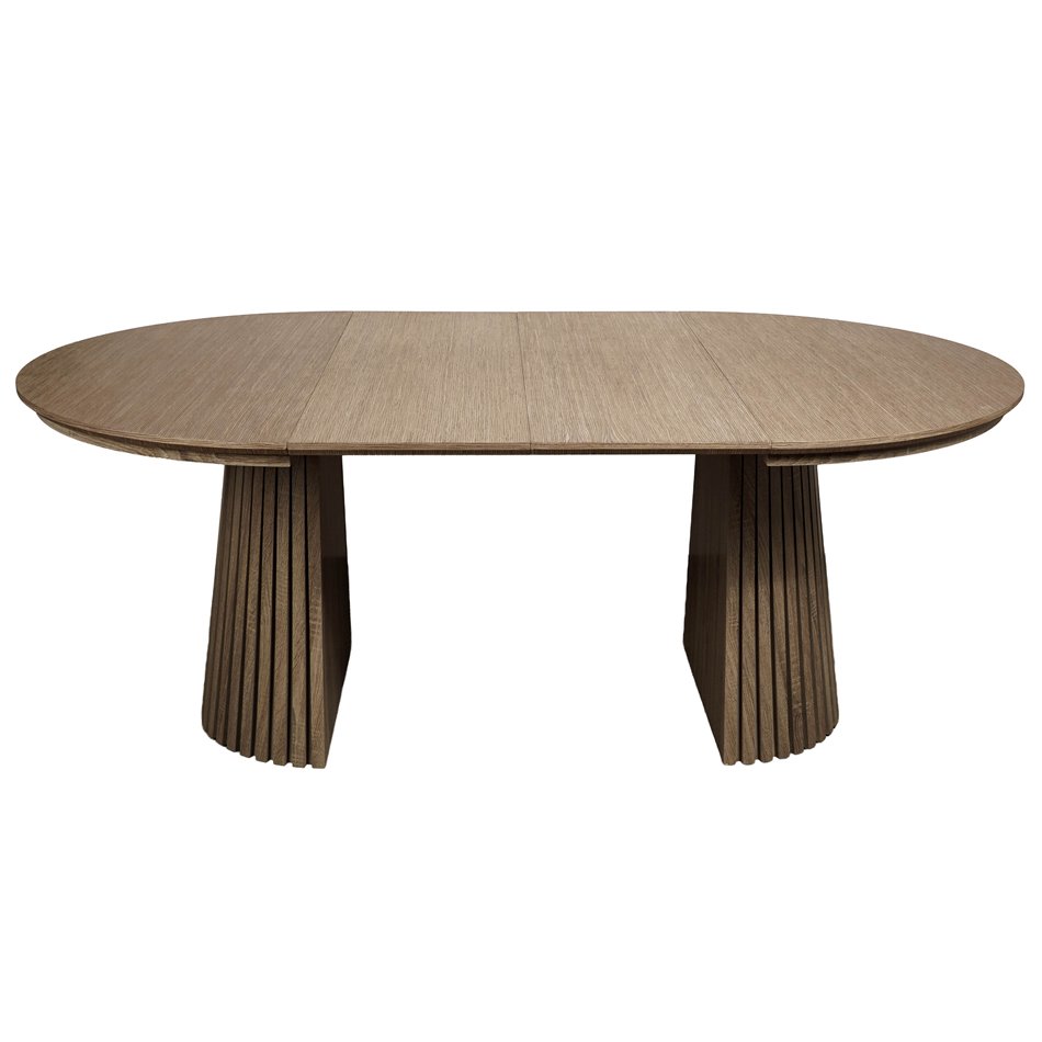 Extendable dining table Bermero, 25mm MDF/oak veneer, 120-200x120m H77cm
