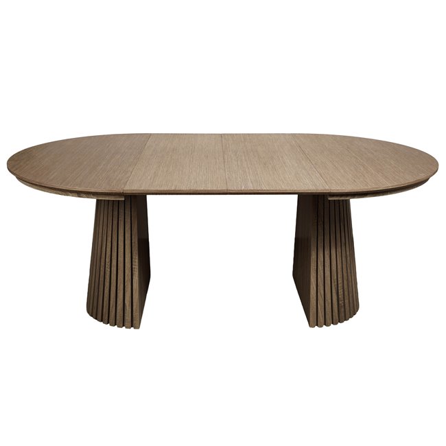 Extendable dining table Bermero, 25mm MDF/oak veneer, 120-200x120m H77cm