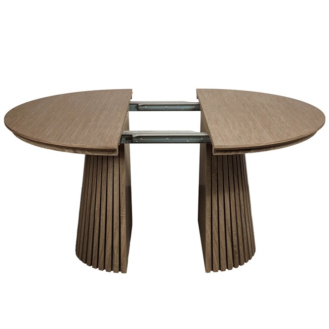 Extendable dining table Bermero, 25mm MDF/oak veneer, 120-200x120m H77cm