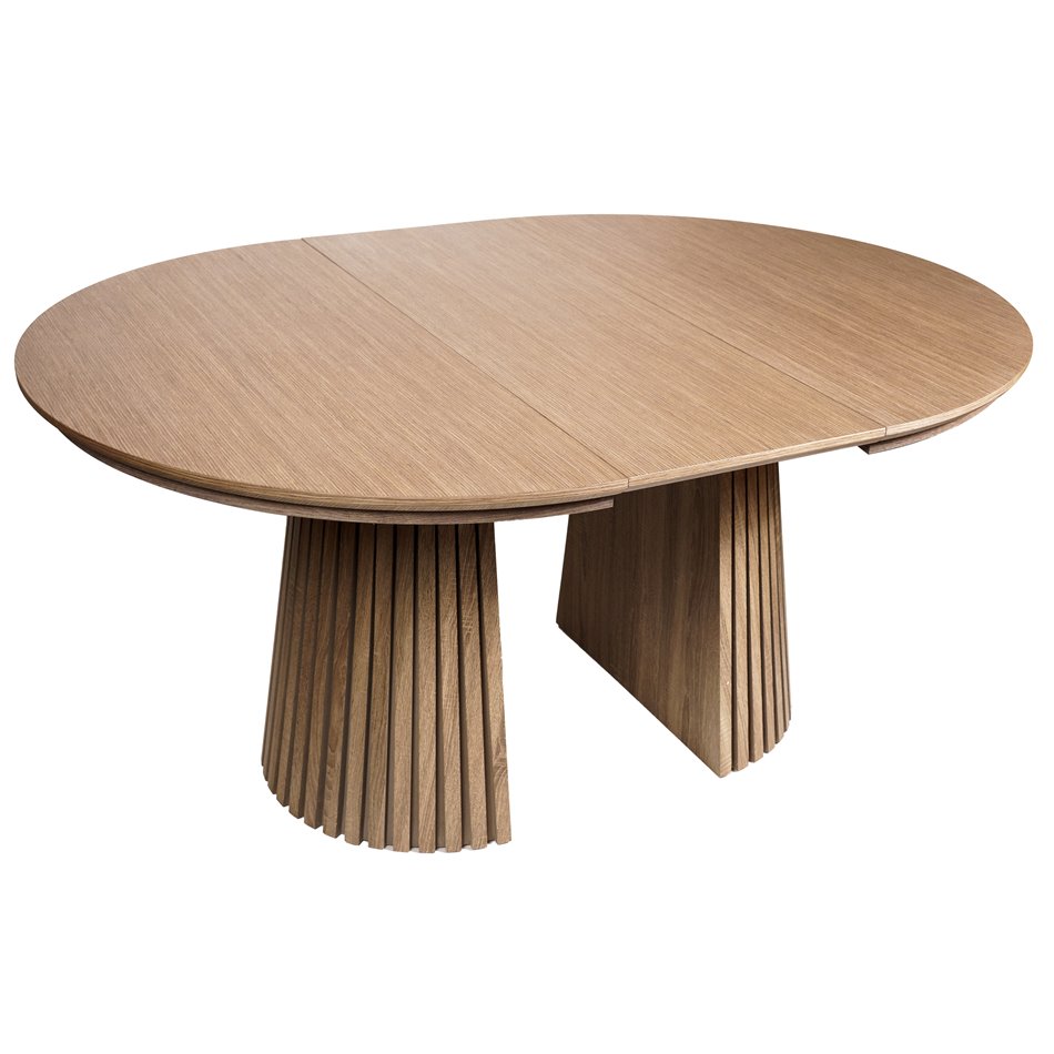 Extendable dining table Bermero, 25mm MDF/oak veneer, 120-200x120m H77cm