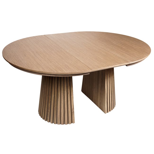 Extendable dining table Bermero, 25mm MDF/oak veneer, 120-200x120m H77cm